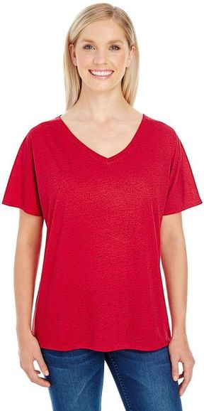 Threadfast Apparel Ladies' Triblend Fleck 4.1 oz Short-Sleeve V-Neck T-Shirt